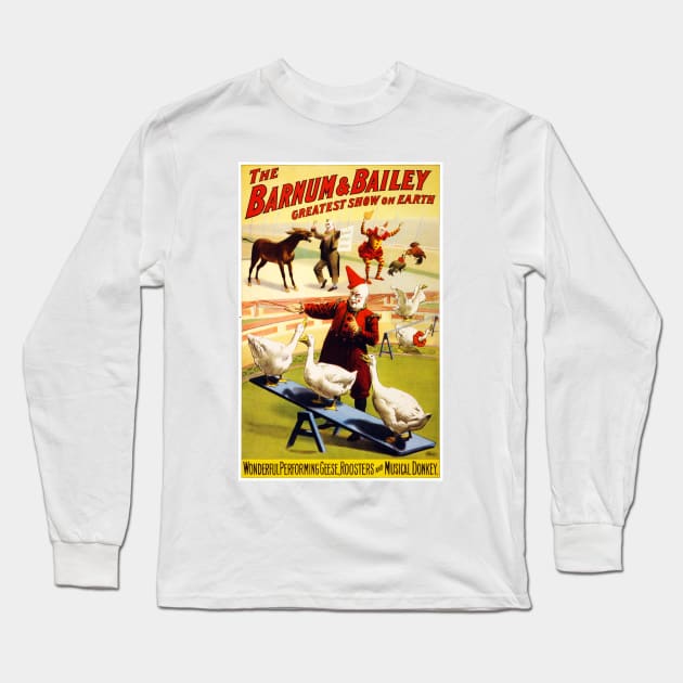 Vintage Advertising Poster USA The Barnum & Bailey Long Sleeve T-Shirt by vintagetreasure